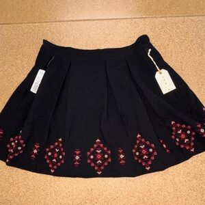 Forever 21 Black Skirt with Red Embroidery